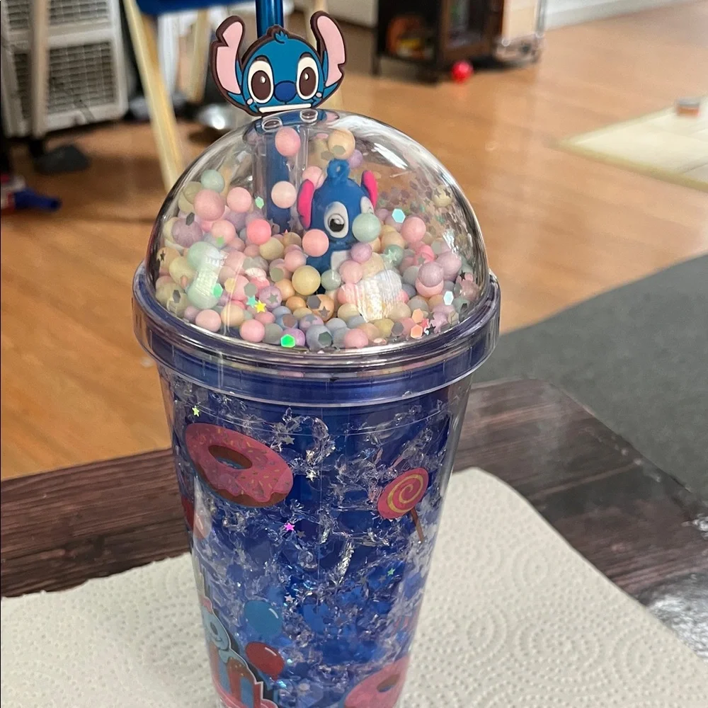 Blue Character Party Tumbler with Straw